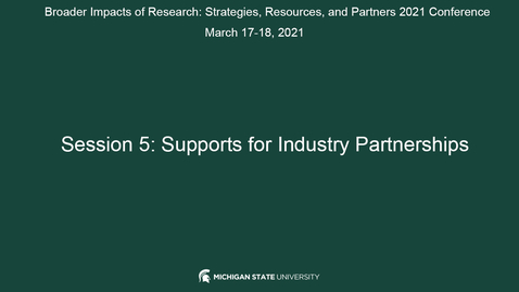 Thumbnail for SESSION 5: SUPPORTS FOR INDUSTRY PARTNERSHIPS