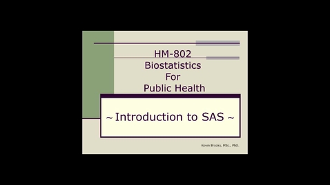 Thumbnail for HM802 sec731 SS15_IntroductionSAS