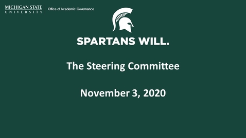 Thumbnail for entry The Steering Committee | November 3, 2020