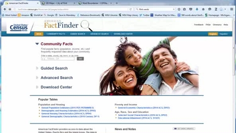 Thumbnail for Using American Factfinder to retrieve census data for City of Flint