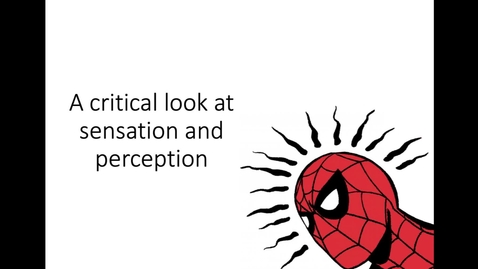 Thumbnail for entry A Critical Look at Sensation and Perception