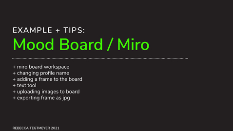 Thumbnail for GD160: Mood Board / Miro