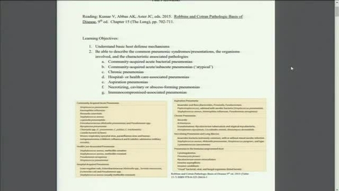 Thumbnail for entry Pathology of Respiratory Infections (Dr. Paul Kowalski)