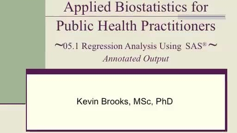 Thumbnail for RegressionAnalysisSAS_HM878_2012Annotate