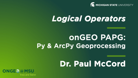 Thumbnail for onGEO-PAPG: L3 - Logical Operators
