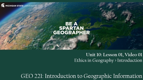 Thumbnail for GEO 221, Video Lecture: Unit 10, Lecture 01, Video 01