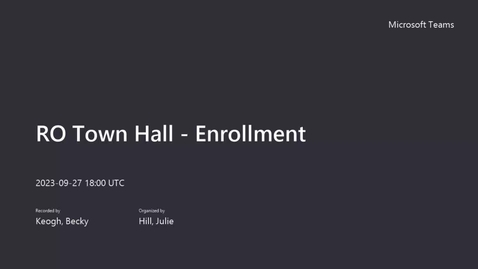 Thumbnail for Enrollment - RO Town Hall