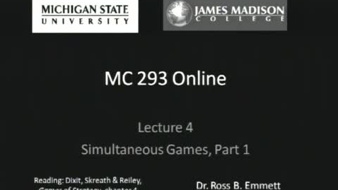 Thumbnail for entry Simultaneous Games, Lecture 1
