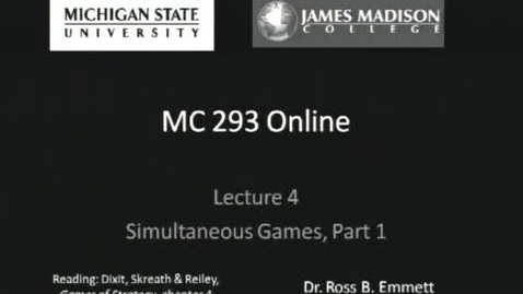 Thumbnail for Simultaneous Games, Lecture 1