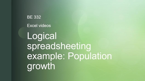 Thumbnail for 2.1 Video. Logical spreadsheeting example