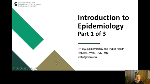 Thumbnail for PH803 Module 1 - Introduction to Epidemiology, Part 1 of 3 - Lecture