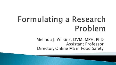 Thumbnail for entry Formulating a Research Problem