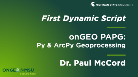 Thumbnail for onGEO-PAPG: L6 - First Dynamic Script