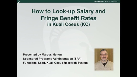 Thumbnail for entry How to Look-up Salary and Fringe Benefit Rates in KC