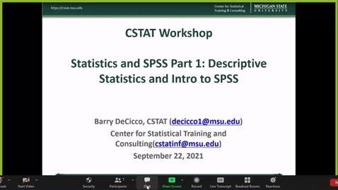 Thumbnail for entry CSTAT - Statistics and SPSS Part 1: Descriptive Statistics and Intro to SPSS