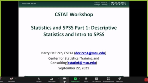 Thumbnail for CSTAT - Statistics and SPSS Part 1: Descriptive Statistics and Intro to SPSS