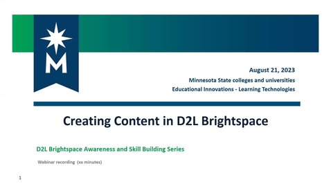 Thumbnail for Create Content in D2L Brightspace