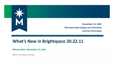 Thumbnail for entry What's New in D2L Brightspace: November 2022 (20.22.11)