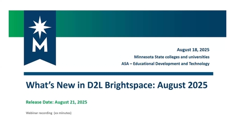 Thumbnail for What's New in D2L Brightspace: August 2025 (20.25.08)
