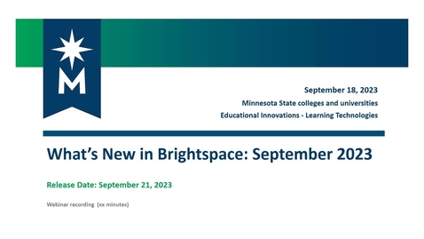 Thumbnail for entry What's New in D2L Brightspace: September 2023 (20.23.09)