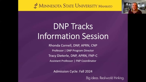 Thumbnail for DNP Tracks Information Session (MSU Mankato, Fall 2024)