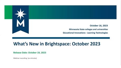 Thumbnail for entry What's New in D2L Brightspace: October 2023 (20.23.10)