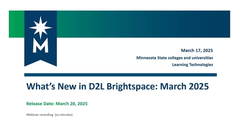 Thumbnail for What's New in D2L Brightspace: March 2025 (20.25.03)