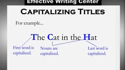 Thumbnail for Capitalization Rules