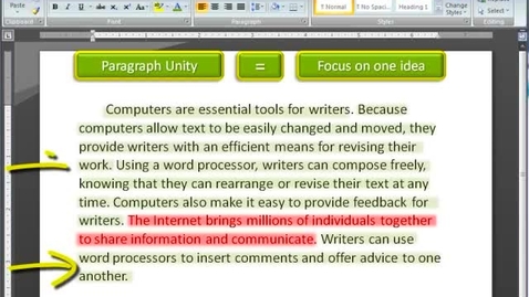 Thumbnail for Paragraph Unity (2 mins)