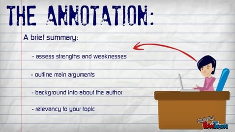 Thumbnail for Writing An Annotated Bibliography