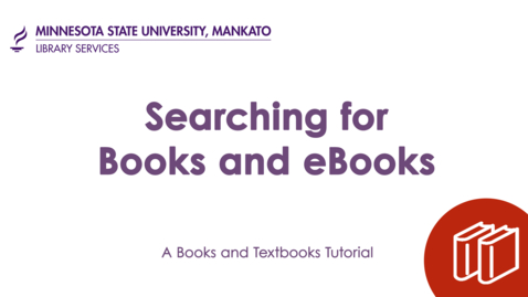 Thumbnail for Searching for Books and eBooks