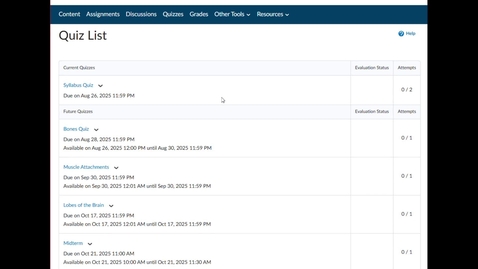 Thumbnail for Get Started with Quizzes in D2L Brightspace