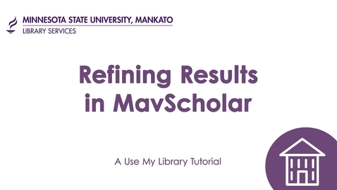 Thumbnail for entry Refining Results in MavScholar