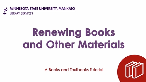 Thumbnail for Renewing Books &amp; Other Materials
