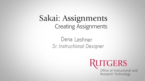 Thumbnail for Creating Assignments