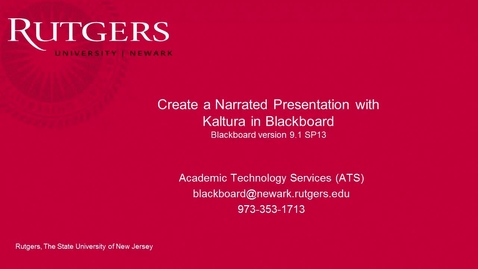 Thumbnail for entry Faculty- Narrated Presentation with Kaltura in Blackboard