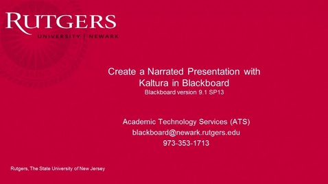 Thumbnail for Faculty- Narrated Presentation with Kaltura in Blackboard