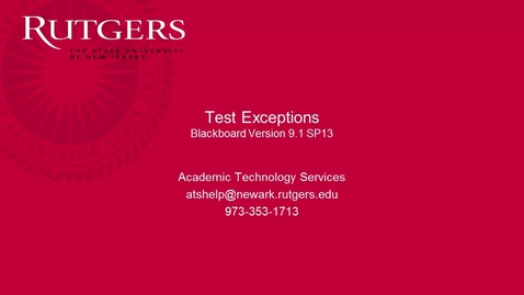Thumbnail for Test Exceptions in Blackboard