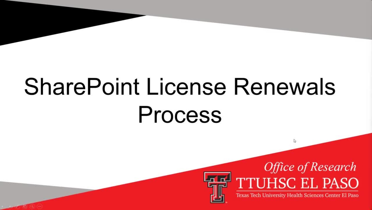 SharePoint License Renewals Training