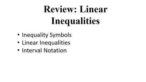 Thumbnail for entry Part 1 Review: Inequalities