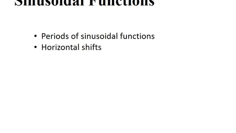 Thumbnail for 7.5 Sinusoidal Functions