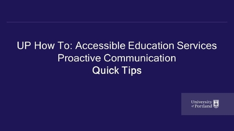 Thumbnail for entry Proactive Communication Quick Tips