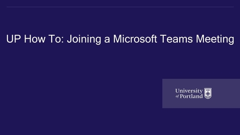 Thumbnail for entry Joining a Microsoft Teams Meeting