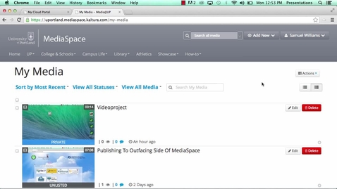 Thumbnail for MediaSpace - Changing publish option from private to unlisted