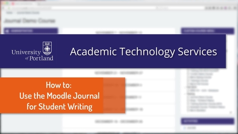 Thumbnail for Using the Moodle Journal Tool