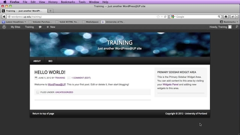 Thumbnail for Wordpress - setting the first page of the site to a static page