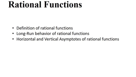 Thumbnail for entry Rational Functions