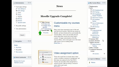 Thumbnail for My Course Menu - Moodle tutorial