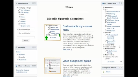 Thumbnail for entry My Course Menu - Moodle tutorial