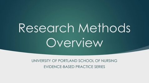Thumbnail for entry Overview of Research Methods